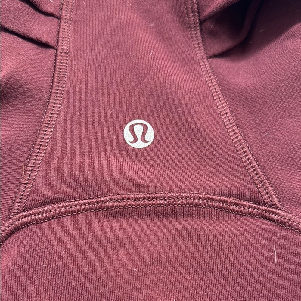 lululemon athletica Burgundy Sweatshirt 6 workout gym top shirt red zip up - Picture 6 of 6